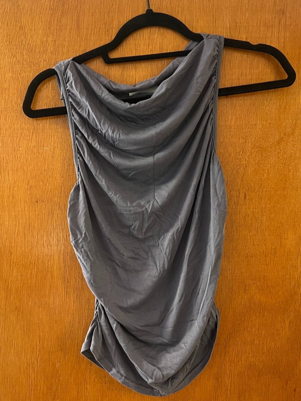 Blue/Grey Cowl Neck Top
